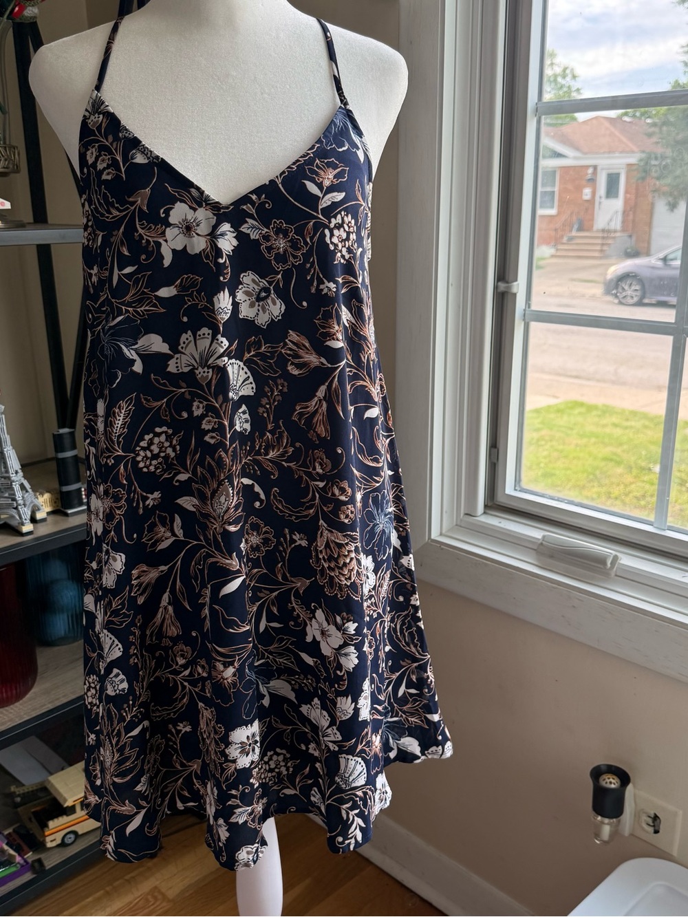 Lush Navy Poly Blend Textured Fabric